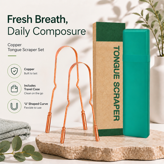 Zolmeron® Copper Tongue Scraper for Adults