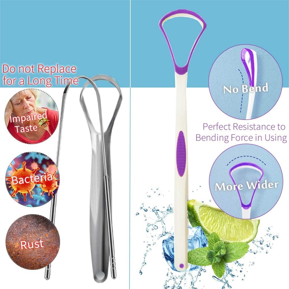 Zolmeron® Tongue Scraper Cleaner 100% BPA Free Tongue Scrapers with Travel Handy
