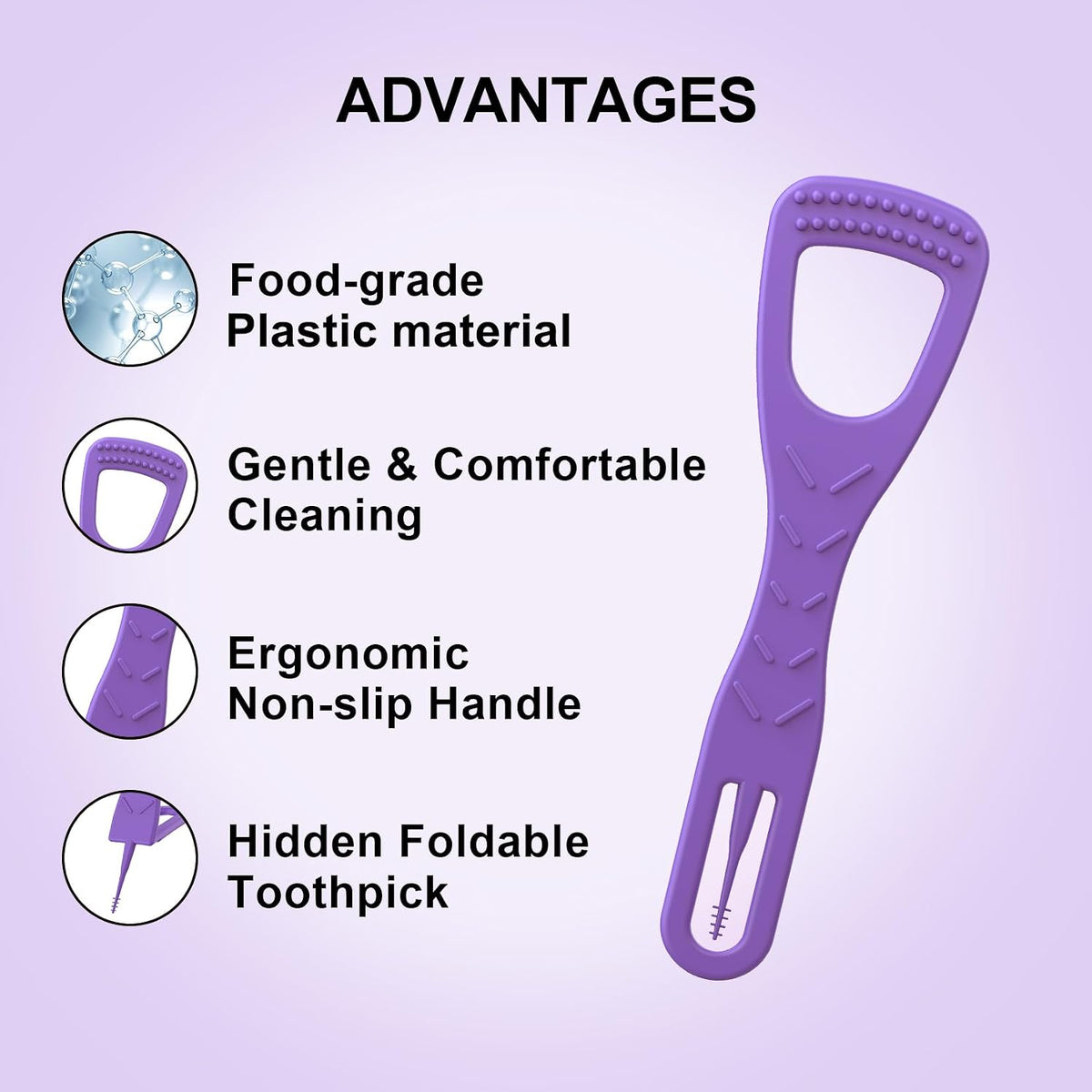 Zolmeron® Disposable Tongue Cleaners, Dual-Sided, Fresh Breath, 100ct