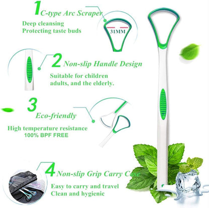 Zolmeron® Tongue Scraper Cleaner 100% BPA Free Tongue Scrapers with Travel Handy