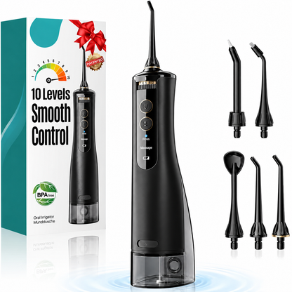 Zolmeron® Water Dental Flosser, 10 Pressure Levels, Black Pro