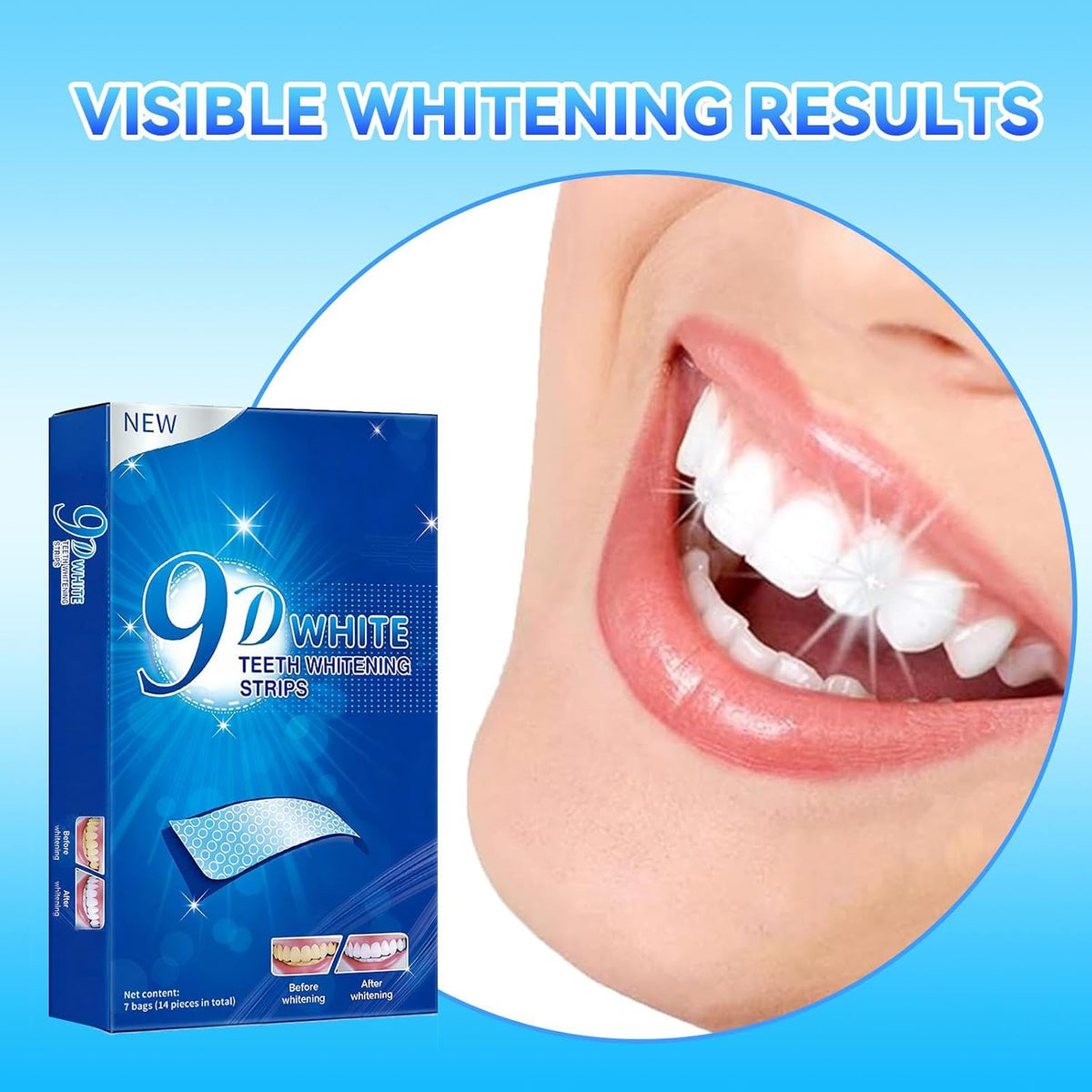 Zolmeron® Teeth-Whitening Strips for Sensitive Teeth - Teeth Whitening Kit Professional Effects, Teeth Whitener for Enamel Safe, 14 White Strips (7 Day Treatment)