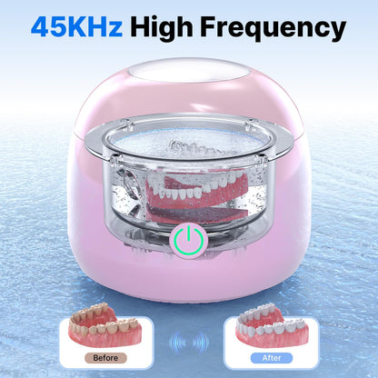Zolmeron® Ultrasonic Retainer Cleaner - UV Dental Cleaning Pod Night Guard Cleaner for Dentures, Aligner, Braces, Toothbrush Heads, Jewelry
