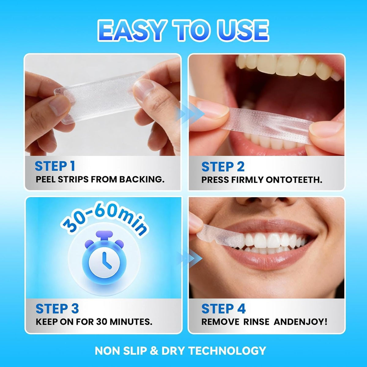 Zolmeron® Teeth-Whitening Strips for Sensitive Teeth - Teeth Whitening Kit Professional Effects, Teeth Whitener for Enamel Safe, 14 White Strips (7 Day Treatment)
