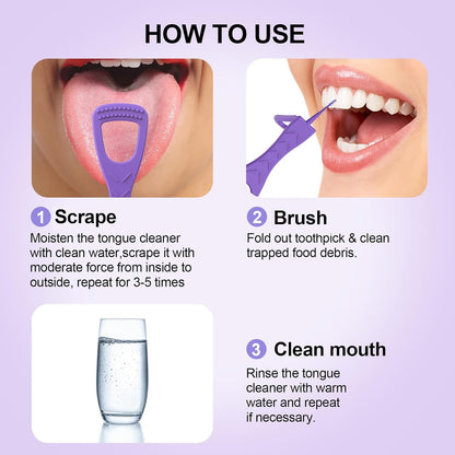 Zolmeron® Disposable Tongue Cleaners, Dual-Sided, Fresh Breath, 100ct