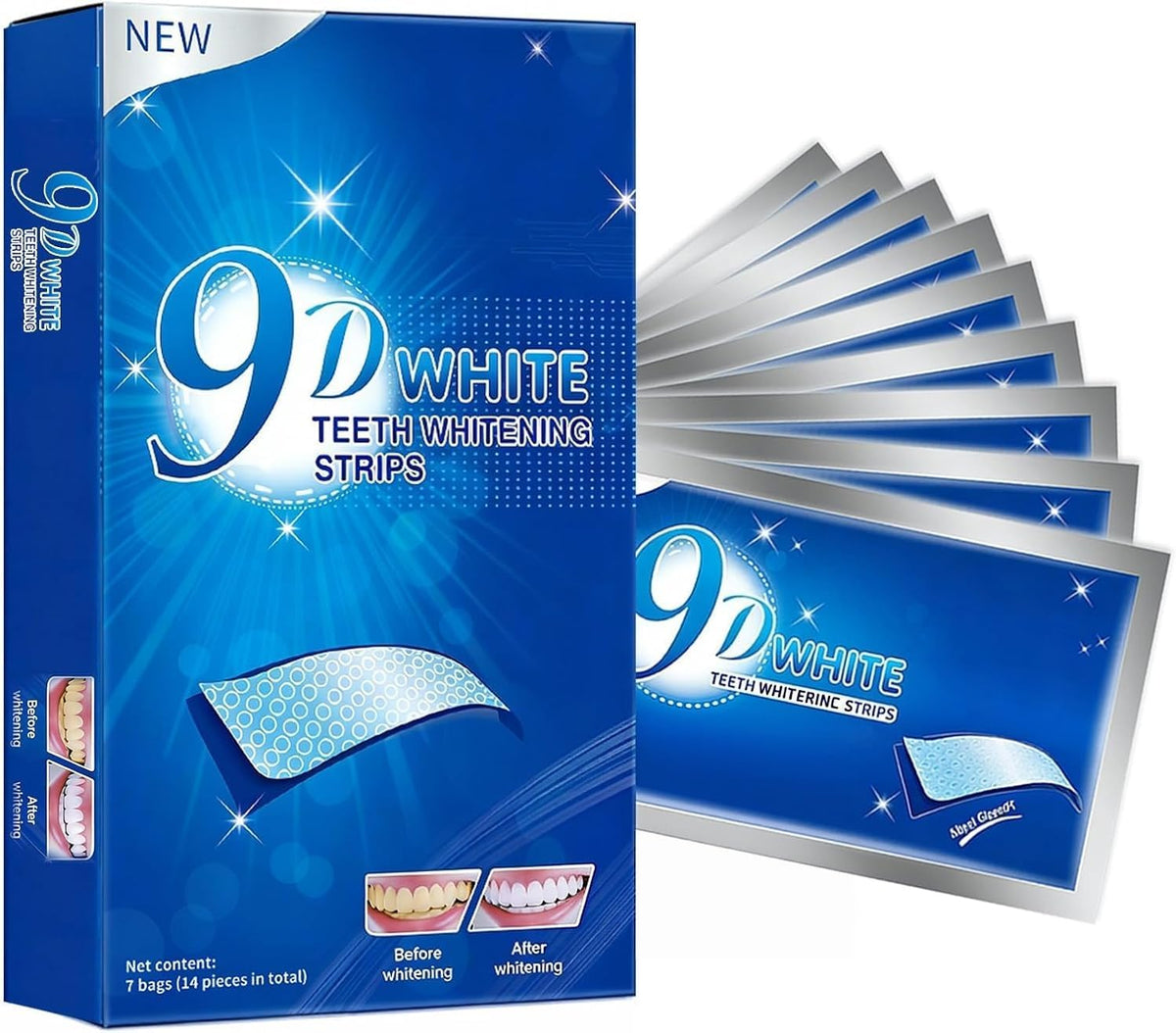 Zolmeron® Teeth-Whitening Strips for Sensitive Teeth - Teeth Whitening Kit Professional Effects, Teeth Whitener for Enamel Safe, 14 White Strips (7 Day Treatment)