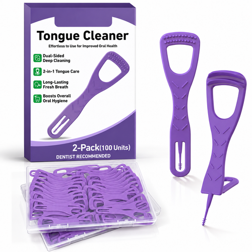 Zolmeron® Disposable Tongue Cleaners, Dual-Sided, Fresh Breath, 100ct